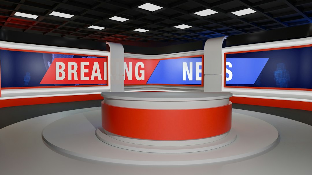 Broadcast news studio used as a sample thumbnail for media literacy and fact checking